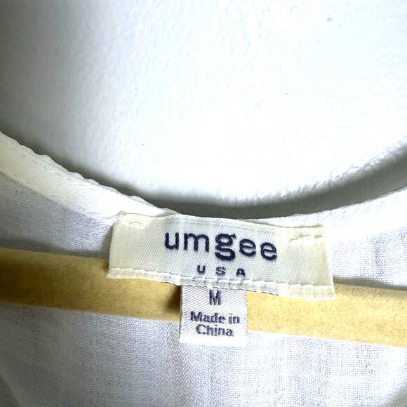 UMGEE Woman's White Wrap Dress. Boho/Bohemian. Size: M - Picture 2 of 7